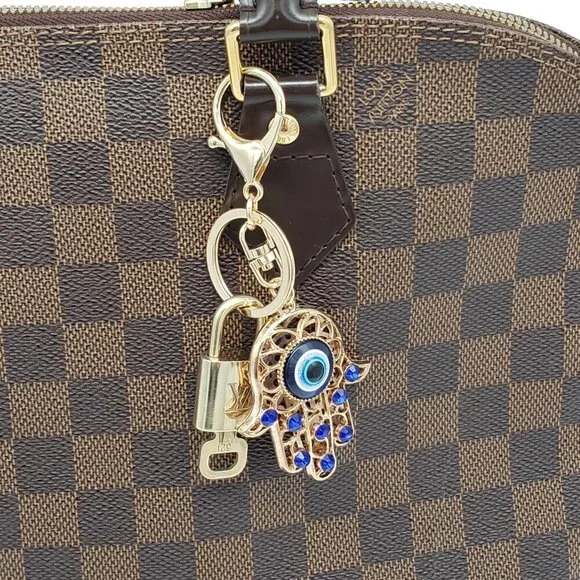 100% Auth Louis Vuitton Lock & Key with unbranded Bagcharm, Keycharm, Keychain - Picture 6 of 6